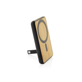 XD Collection Zen 5000mAh 5W magnetische Bambus-Powerbank aus RCS rPlastik Schwarz
