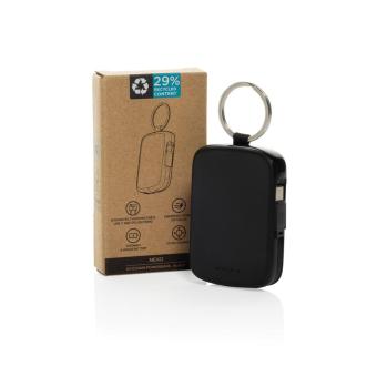 XD Collection Nexo RCS Key-Chain-Powerbank 2.000mAh mit integr. Kabeln Schwarz