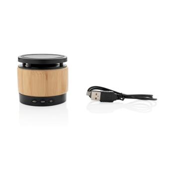 XD Collection Bamboo wireless charger speaker, nature Nature,black