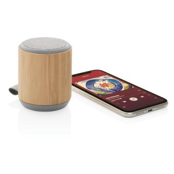 XD Collection Bamboo and fabric 3W wireless speaker Brown