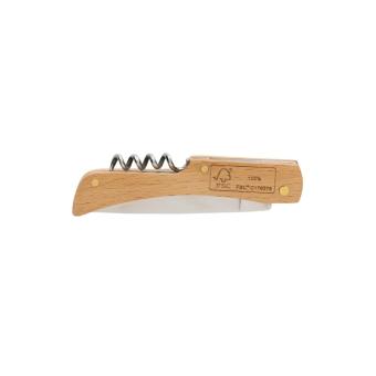 XD Collection Wooden knife with bottle opener Brown