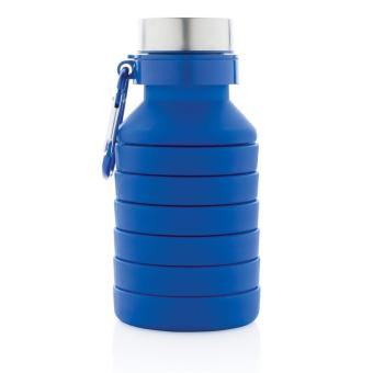 XD Collection Auslaufgeschützte faltbare Silikonflasche Blau