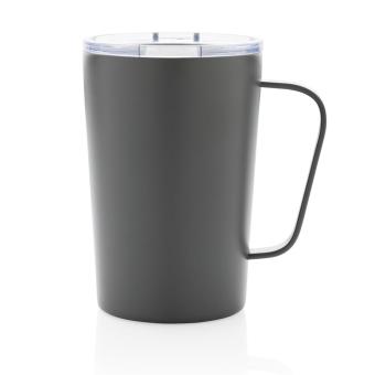 XD Collection RCS Recycled stainless steel modern vacuum mug with lid Anthracite