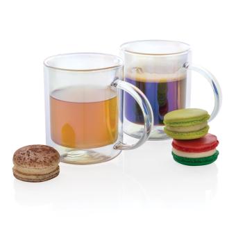 XD Collection Deluxe double wall electroplated glass mug Transparent