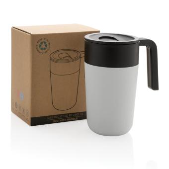 XD Collection GRS recycelte PP und Stainless Steel Tasse mit Griff Weiß