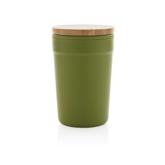 XD Collection GRS certified recycled PP mug with bamboo lid Green