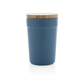 XD Collection GRS rPP-Becher mit Bambusdeckel Blau