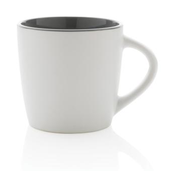 XD Collection Keramiktasse innen coloriert, 300ml Weiß/grau