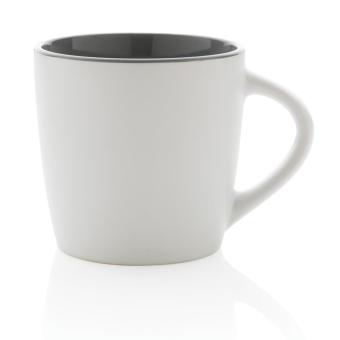 XD Collection Ceramic mug with coloured inner 300ml White/grey