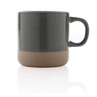 XD Collection Glazed ceramic mug 360ml. Convoy grey