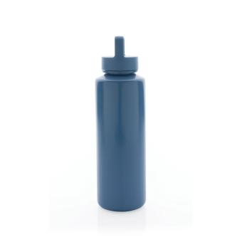 XD Collection RCS certified recycled PP water bottle with handle Aztec blue