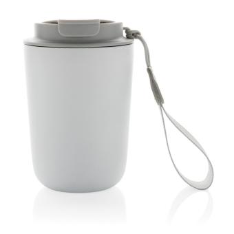 XD Collection Cuppa RCS re-steel vacuum tumbler with lanyard White