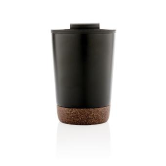 XD Collection GRS RPP stainless steel cork coffee tumbler Black