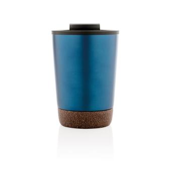 XD Collection GRS RPP stainless steel cork coffee tumbler Aztec blue