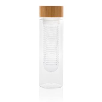 XD Collection Infuser bottle with bamboo lid Transparent