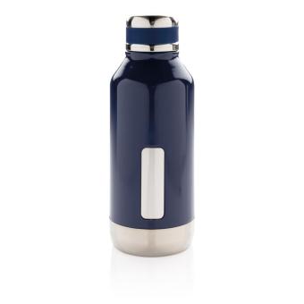 XD Collection Auslaufsichere Vakuumflasche mit Logoplatte Blau