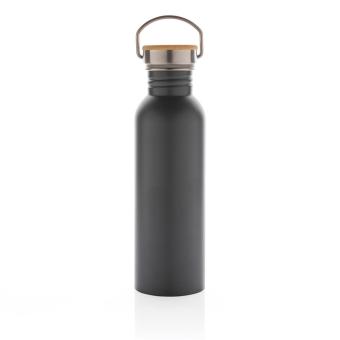 XD Collection Modern stainless steel bottle with bamboo lid Convoy grey