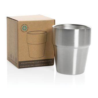 XD Collection Clark Doppelwandige RCS Kaffeetasse 300ml Silber