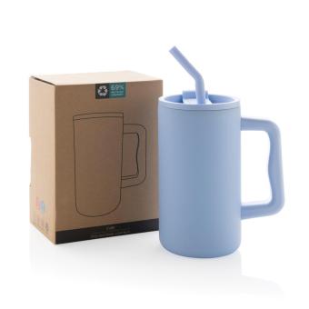 XD Collection Cube RCS certified recycled steel mug 800ml Light blue