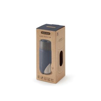 Black + Blum Black+Blum Glas-Reisebecher 340ml Grau