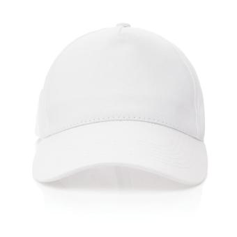 XD Collection Impact 5 panel 190gr Recycled cotton cap with AWARE™ tracer White