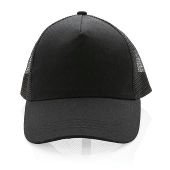 XD Collection Impact AWARE™ Brushed rcotton 5 panel trucker cap 190gr Black