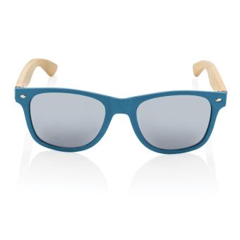 XD Collection Sonnenbrille aus Bambus und RCS recyceltem Kunststoff Blau