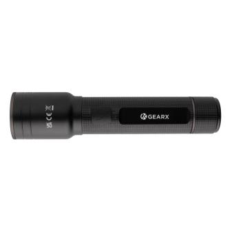 GearX RCS recycled aluminum USB-rechargeable heavy duty torch Black
