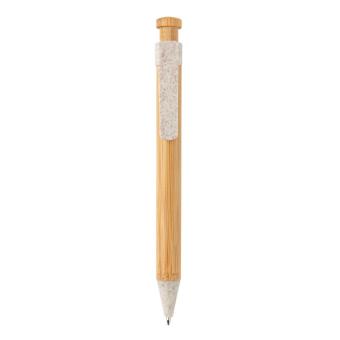 XD Collection Bamboo pen with wheatstraw clip White