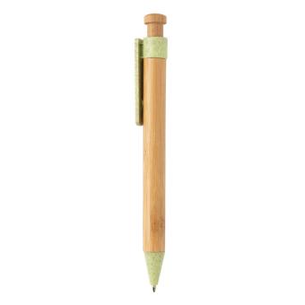 XD Collection Bamboo pen with wheatstraw clip Green