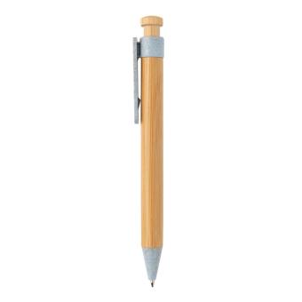 XD Collection Bamboo pen with wheatstraw clip Aztec blue