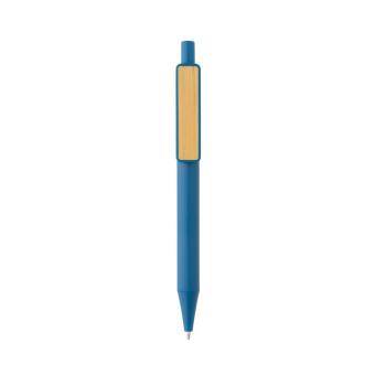 XD Collection GRS rABS Stift mit Bambus-Clip Blau