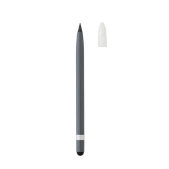 XD Collection Tintenloser Stift aus Aluminium mit Radiergummi Grau