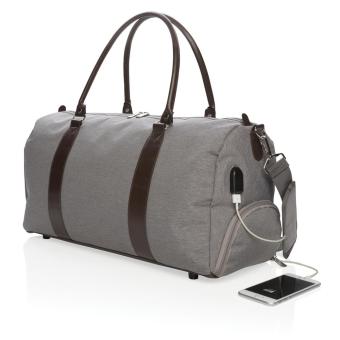 XD Collection Weekend bag with USB A output Convoy grey