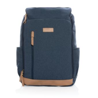 XD Collection Impact AWARE™ 16 oz. recycled canvas 15" laptop backpack Aztec blue