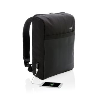 Swiss Peak 15" anti-theft RFID & USB backpack PVC free Black