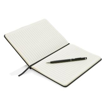 XD Collection Standard hardcover PU A5 notebook with stylus pen Black