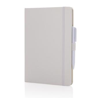 XD Collection Sam A5 Notizbuch aus RCS zertifiziertem Lederfaserstoff Weiß
