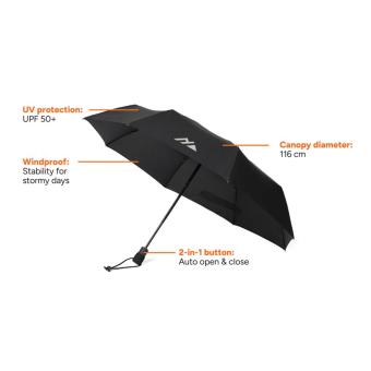 Nordic Drift Trail 23" AWARE™ RPET Automatik-Schirm UPF 50+ Schwarz