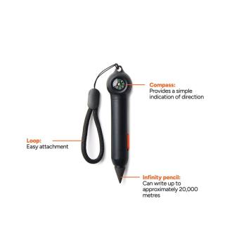 Nordic Drift Trail RCS Portable Infinity Pocket Pen+Compass Black