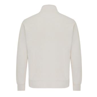 IQONIQ Elgon recycled cotton quarter zip sweater, ivory white, pebble gray Ivory white, pebble gray | XXS