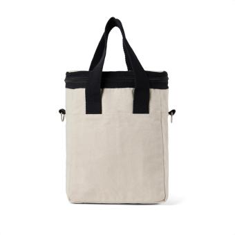 VINGA Volonne AWARE™ recycled canvas cooler tote bag, off white Off white, black