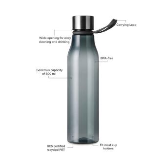 VINGA Lean 800ml RCS RPET Wasserflasche Anthrazit