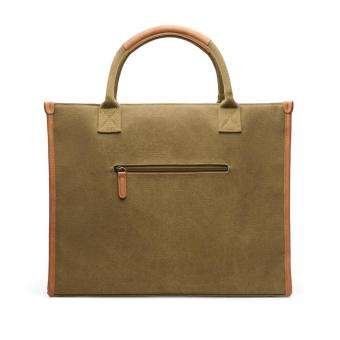 VINGA Bosler RCS recycled canvas office tote Green