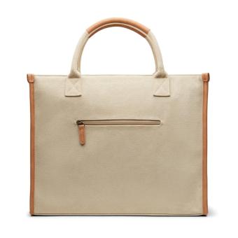 VINGA Bosler RCS recycled canvas office tote Fawn