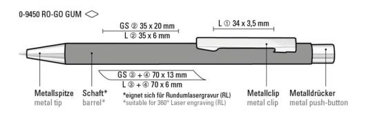 STRAIGHT RO-GO GUM, schwarz Black | Blue