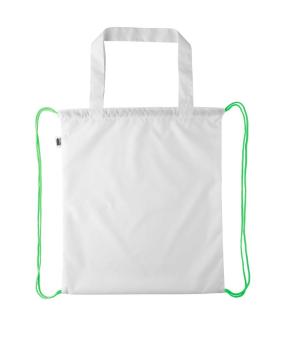 CreaDraw Shop RPET custom drawstring bag White/green