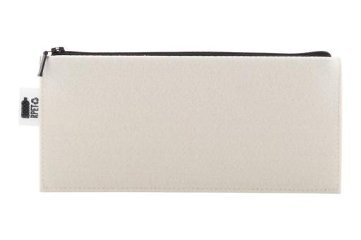 CreaFelt Pen Zip individuelle RPET Stiftetasche Weiß/grau