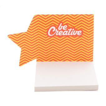 CreaStick Xmas Individueller Haftnotizblock, Stern, weiß Weiß, Cliphals klar