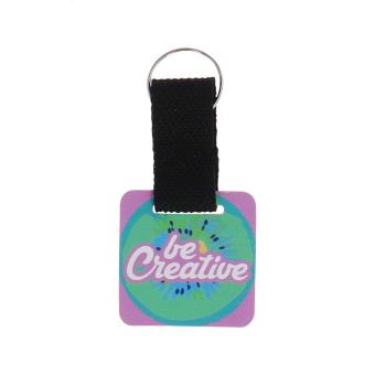 Woody Strap custom keyring, square Nature blue